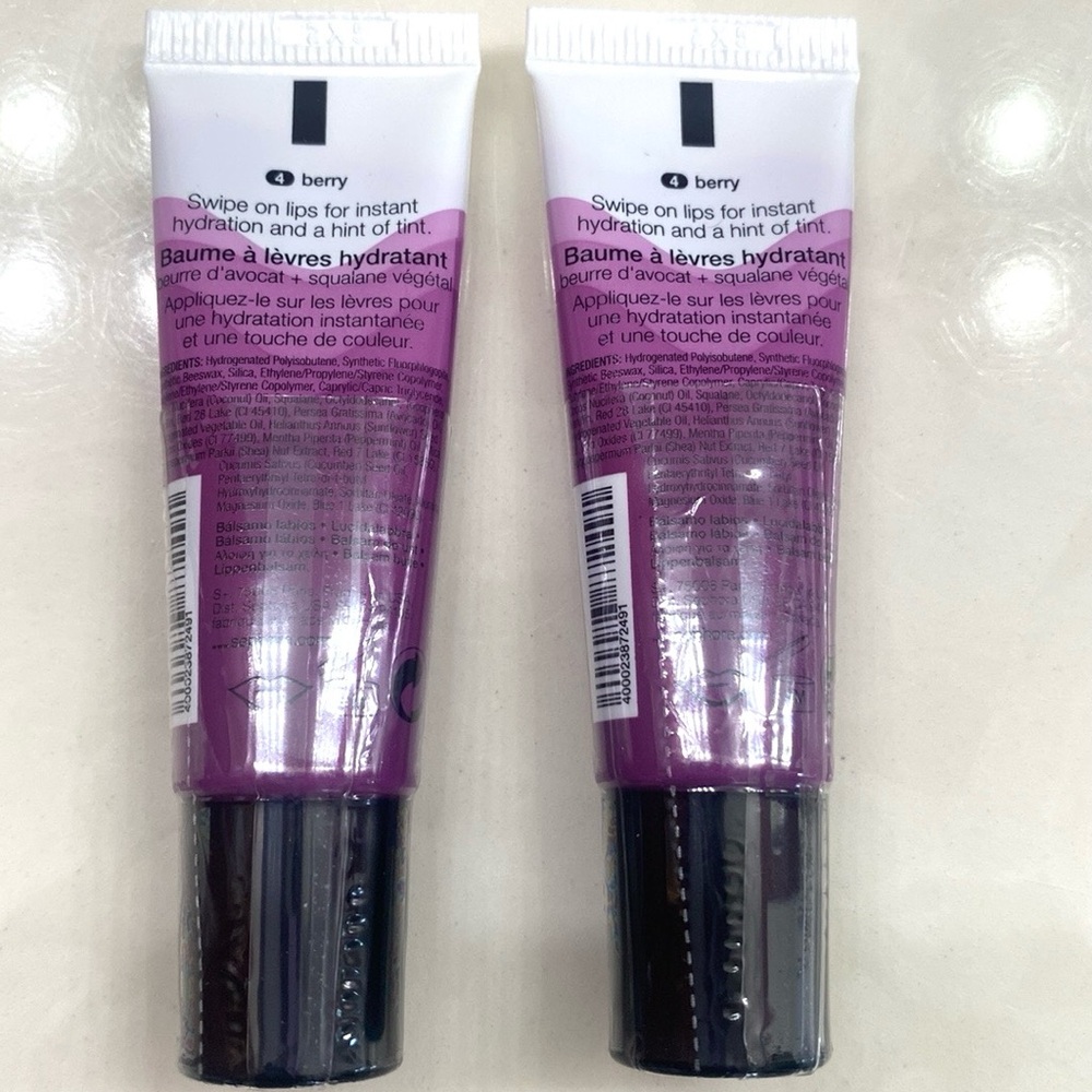 2X Sephora Hydrating LipBalm Avocado Butter & Plant Based Squalane #4 Berry, New - Picture 6 of 8